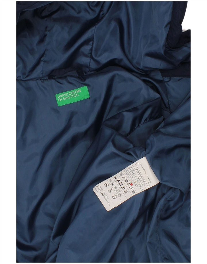 Casaco acolchoado com capuz BENETTON bebé menino 18-24 meses azul marinho