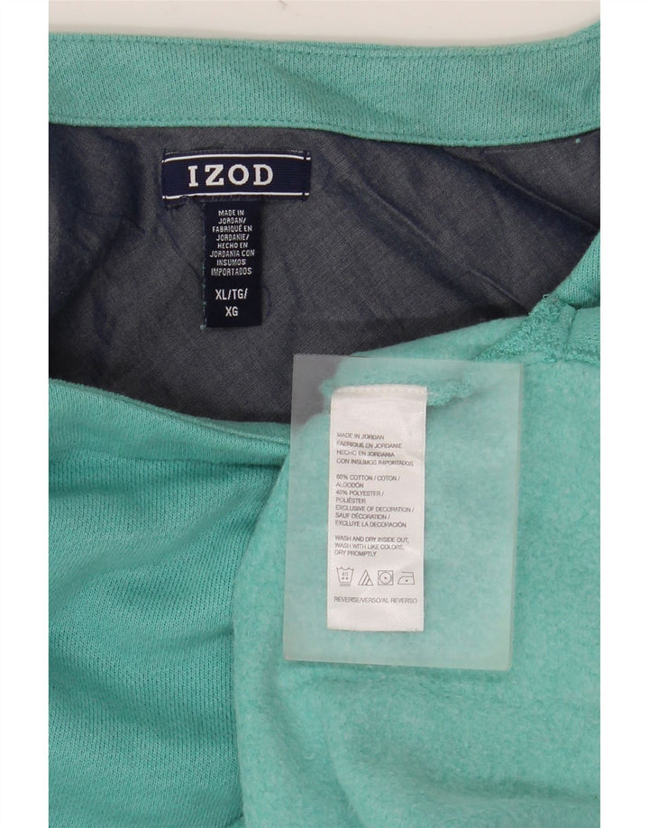 Suéter feminino oversized IZOD Reino Unido 18 XL algodão turquesa