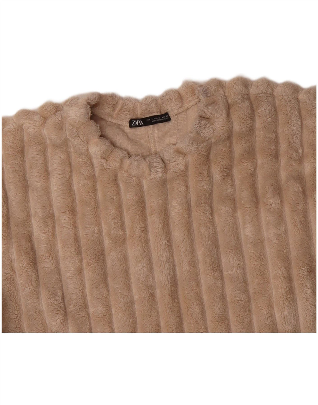 ZARA Womens Oversized Fleece Jumper Reino Unido 10 Pequeno Bege