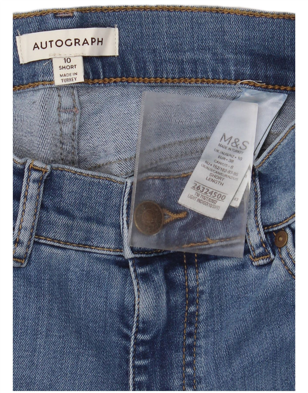 Jeans Marks & Spencer Feminino Autograph Flared Reino Unido 10 Pequeno W26 L30 Azul