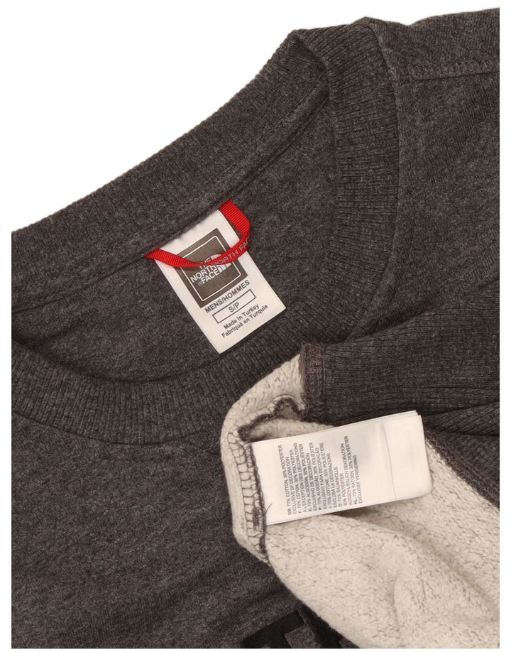 The North Face Mens Graphic Moletom Jumper Pequeno Algodão Cinza