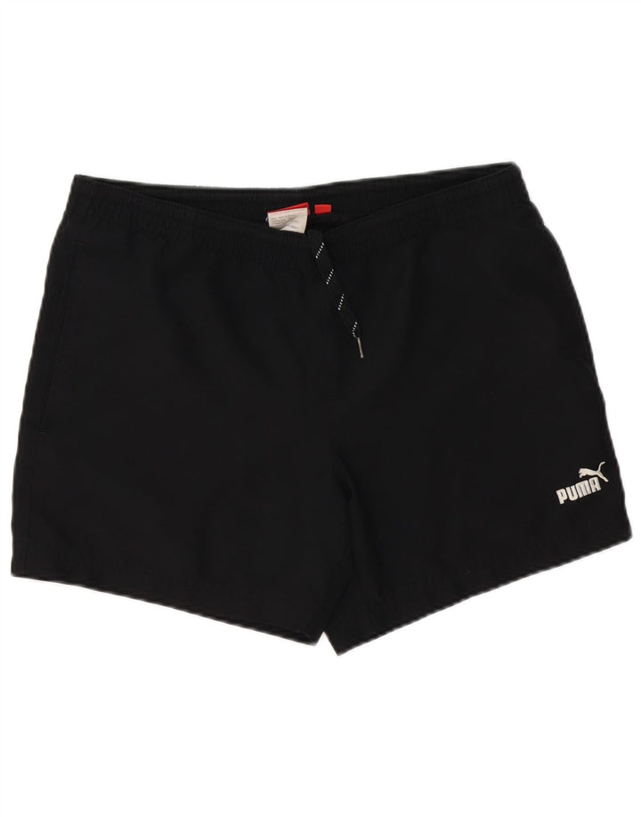 Shorts esportivos masculinos Puma pequeno poliéster preto