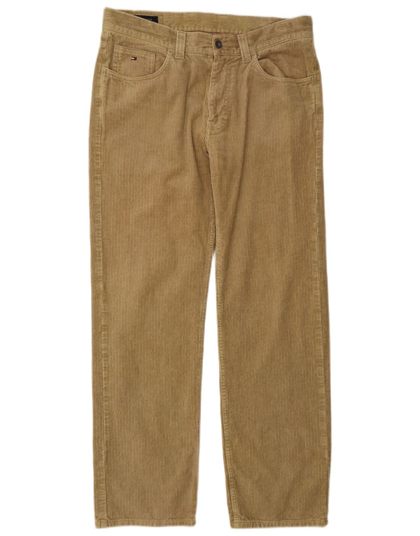 Calça masculina reta de veludo Tommy Hilfiger W34 L32 algodão bege