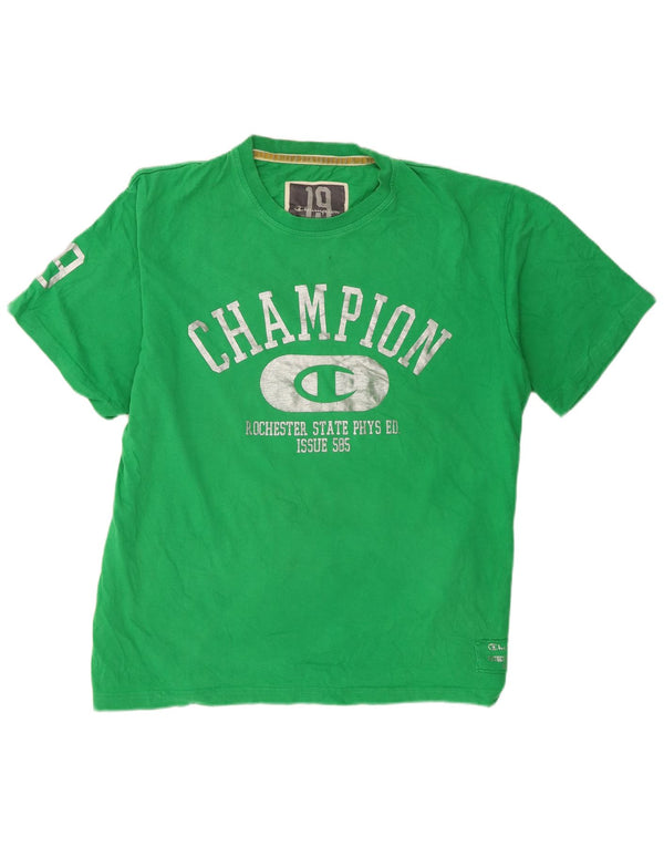 Camiseta gráfica masculina Champion 2XL algodão verde