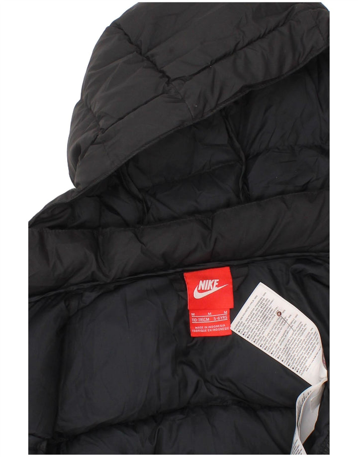 Jaqueta acolchoada com capuz para meninos NIKE 5-6 anos poliéster preto médio