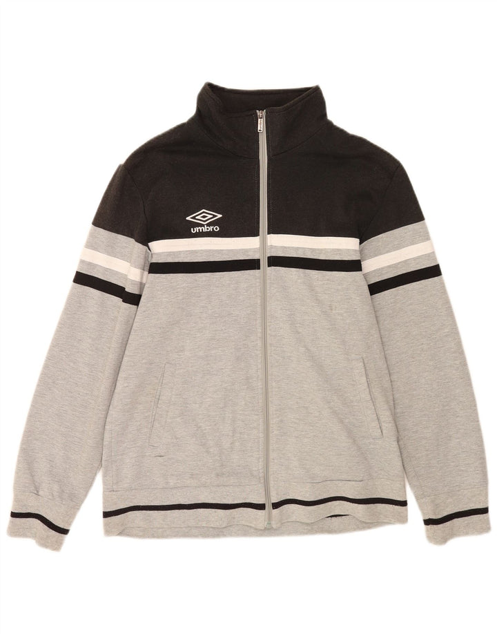 Jaqueta masculina de agasalho Umbro grande poliéster cinza Colourblock