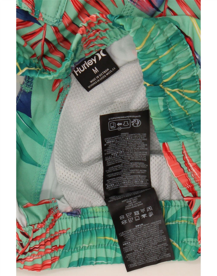 Shorts de natação masculino HURLEY poliéster floral verde médio