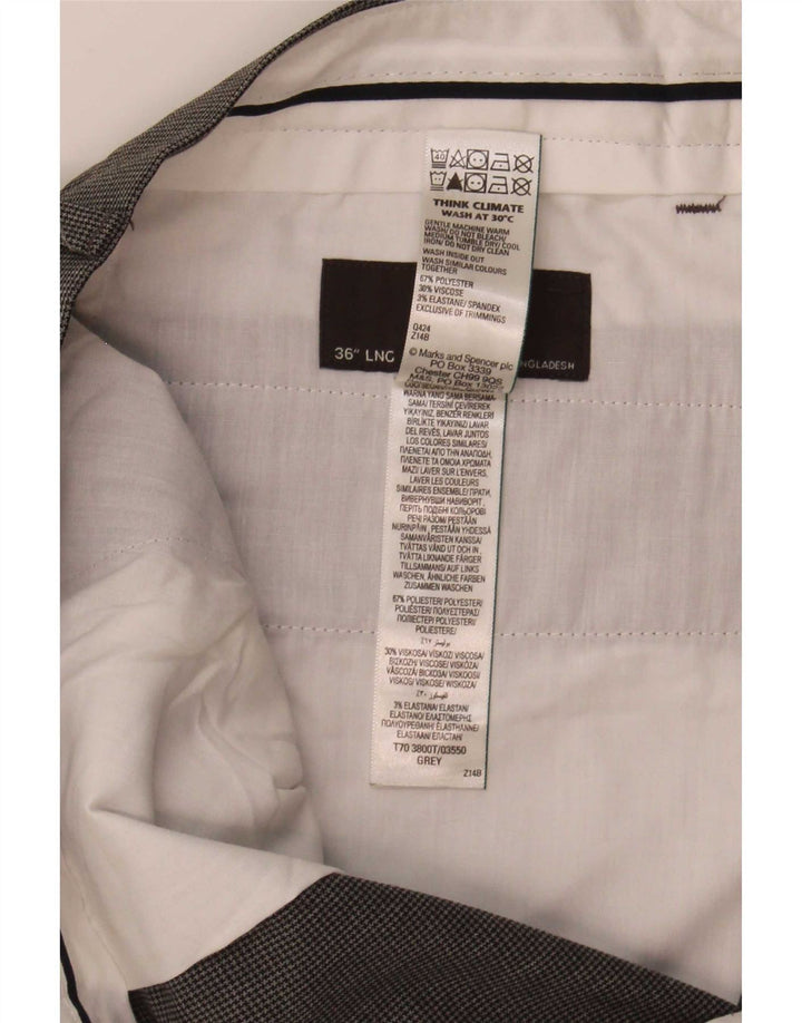 Calça masculina Marks & Spencer Slim Suit W36 L33 cinza