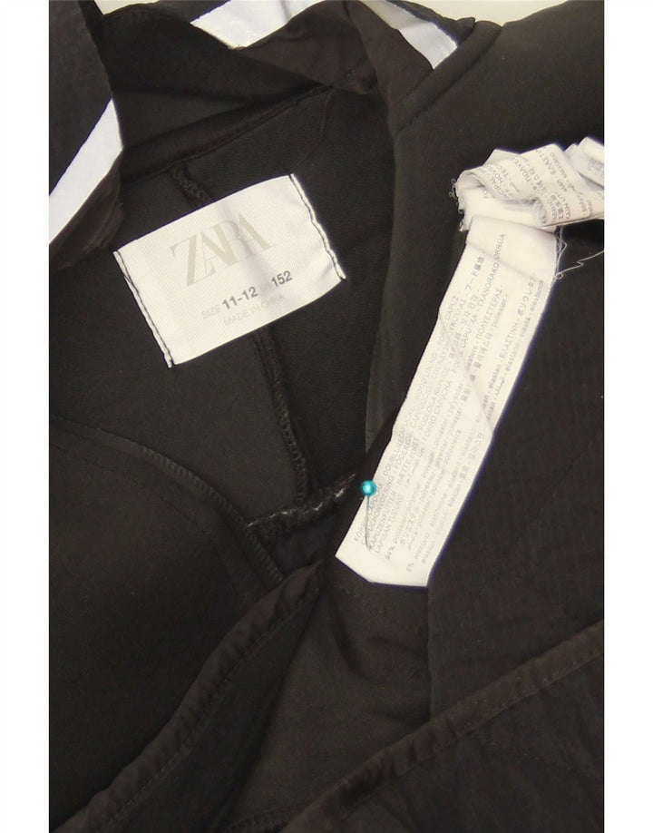 Jaqueta de chuva com capuz Zara Boys 11-12 anos poliéster preto