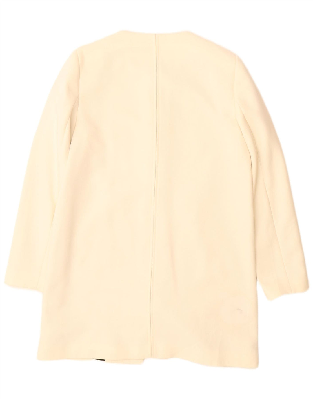 Sobretudo feminino Zara UK 16 grande poliéster branco