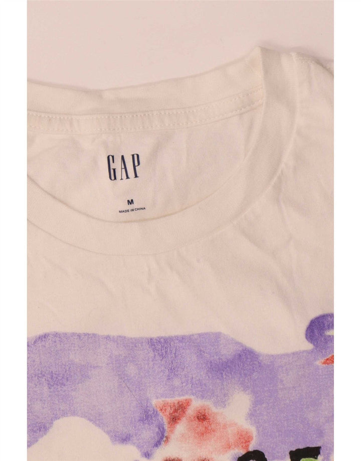 Camiseta masculina gráfica Gap Top médio algodão branco