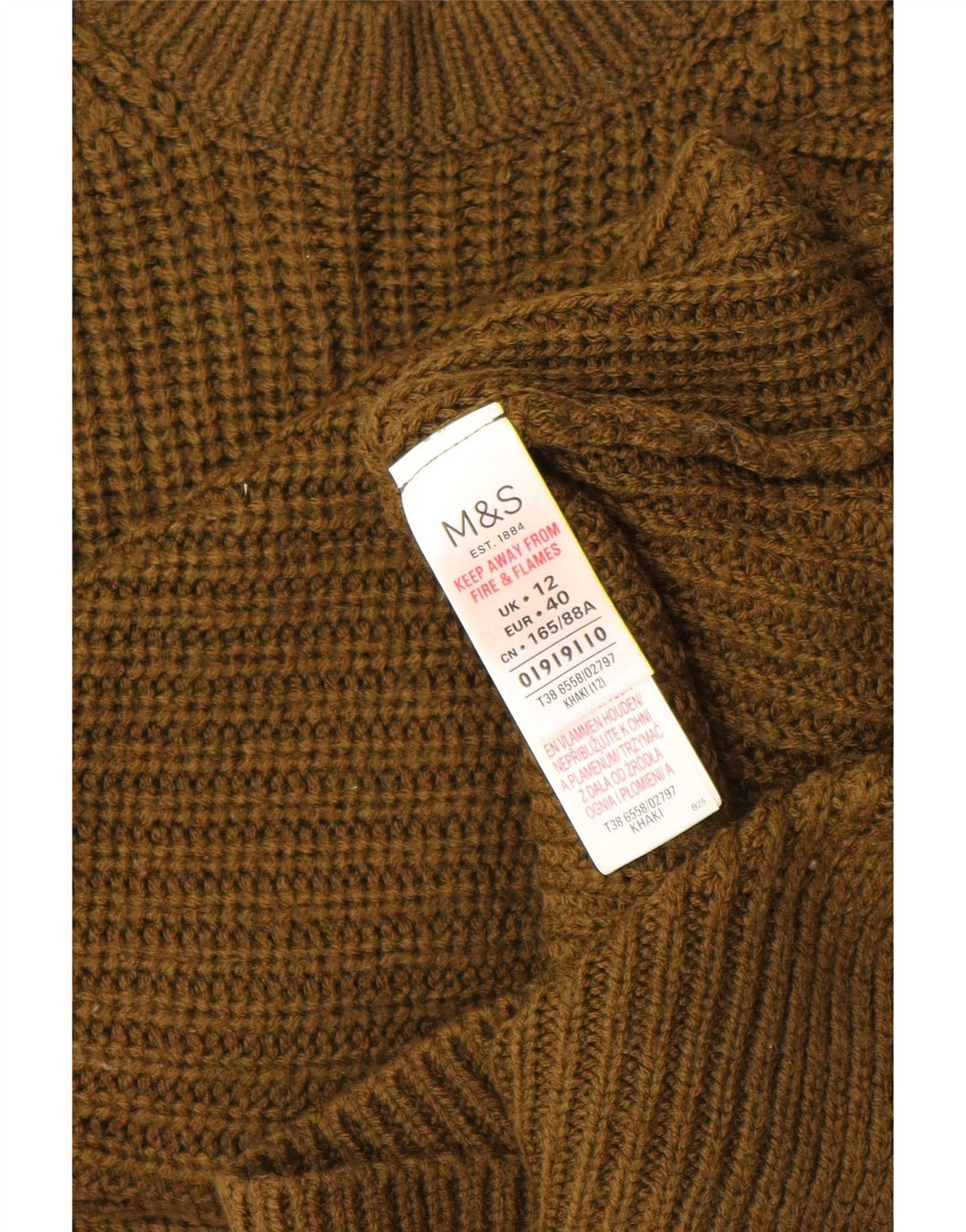 Regata feminina Marks & Spencer com colete UK 12 acrílico cáqui médio