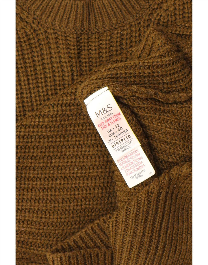 Regata feminina Marks & Spencer com colete UK 12 acrílico cáqui médio