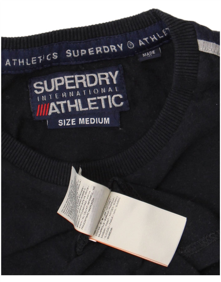 Superdry Mens Graphic Top Manga Longa Médio Algodão Azul Marinho