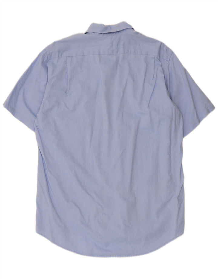 Camisa masculina Lacoste manga curta tamanho 40 algodão azul médio