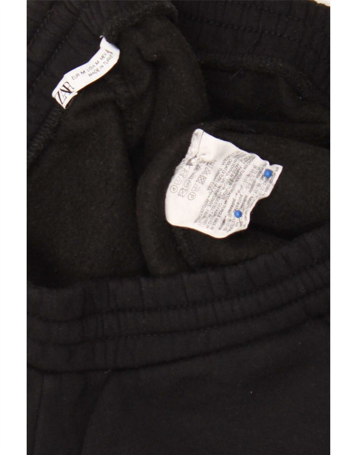 Calça de treino feminina Zara UK 12 algodão preto médio