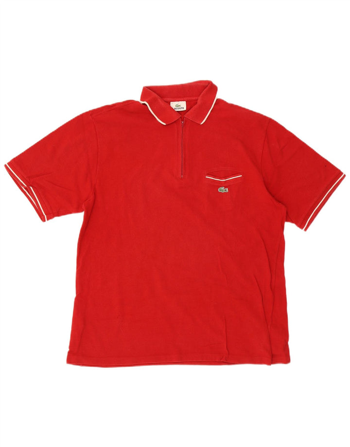 Camisa polo masculina LACOSTE tamanho 5 grande algodão vermelho