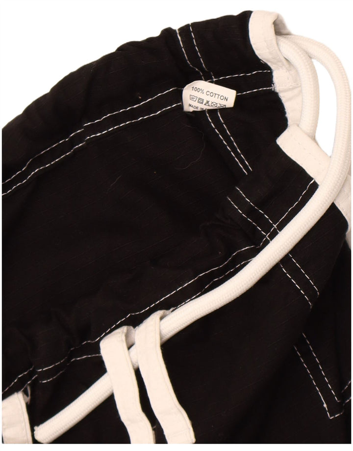 Calça de treino masculina vintage com estampa gráfica grande de algodão preto