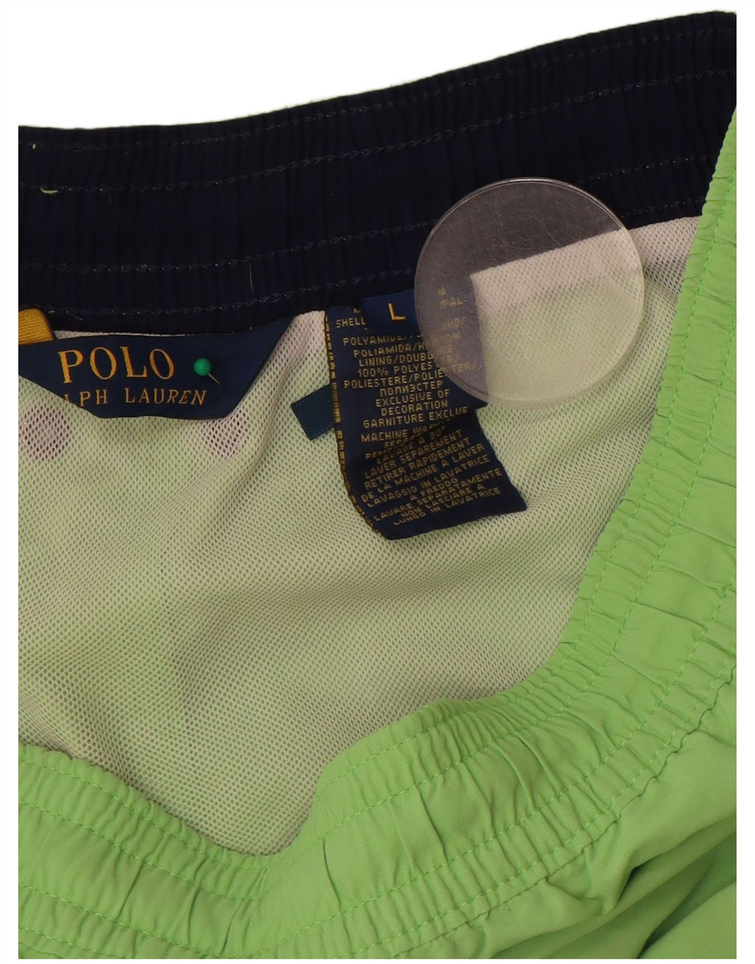 POLO RALPH LAUREN Shorts de natação masculino grande verde nylon
