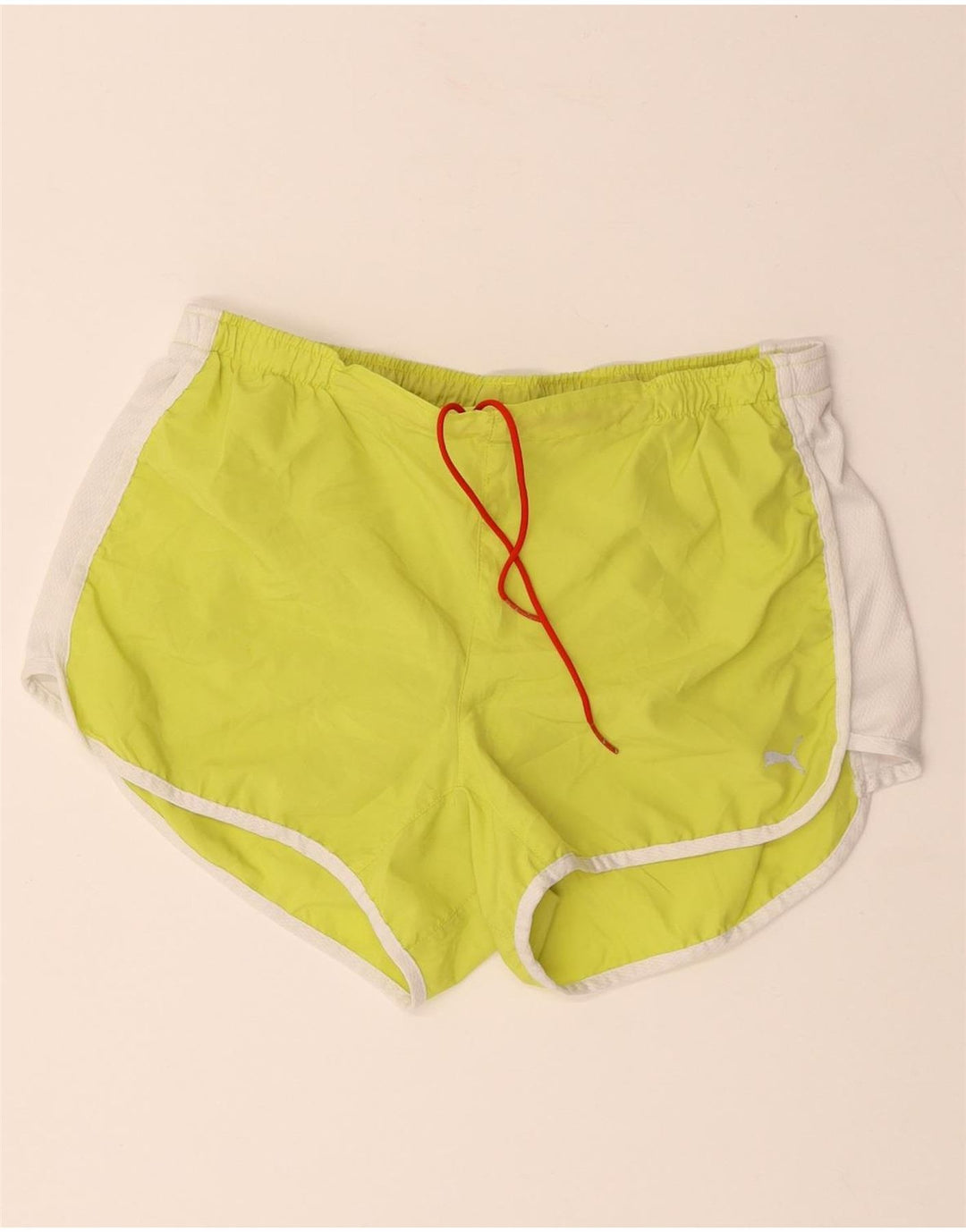 Shorts esportivos femininos PUMA UK 14 grande poliéster amarelo colorblock