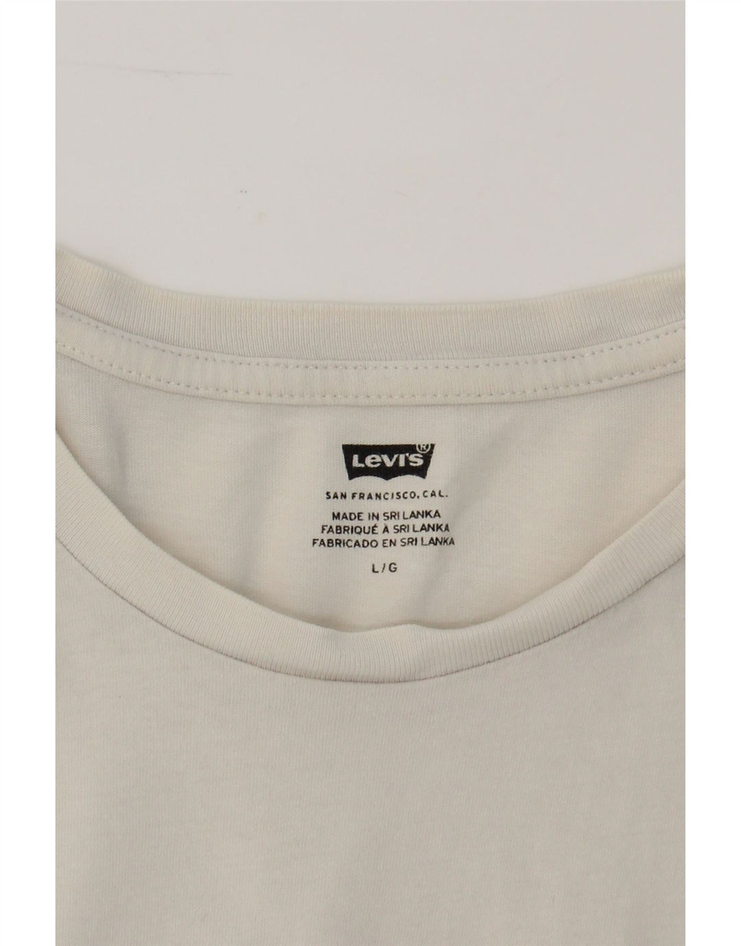 LEVI'S Mens Graphic T-Shirt Top Large White Cotton Vintage Levi's and Second-Hand Levi's from Messina Hembry 