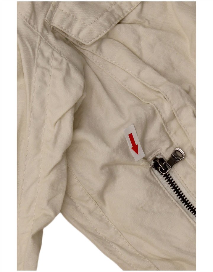 Jaqueta utilitária feminina Calvin Klein Jeans UK 16 grande algodão branco
