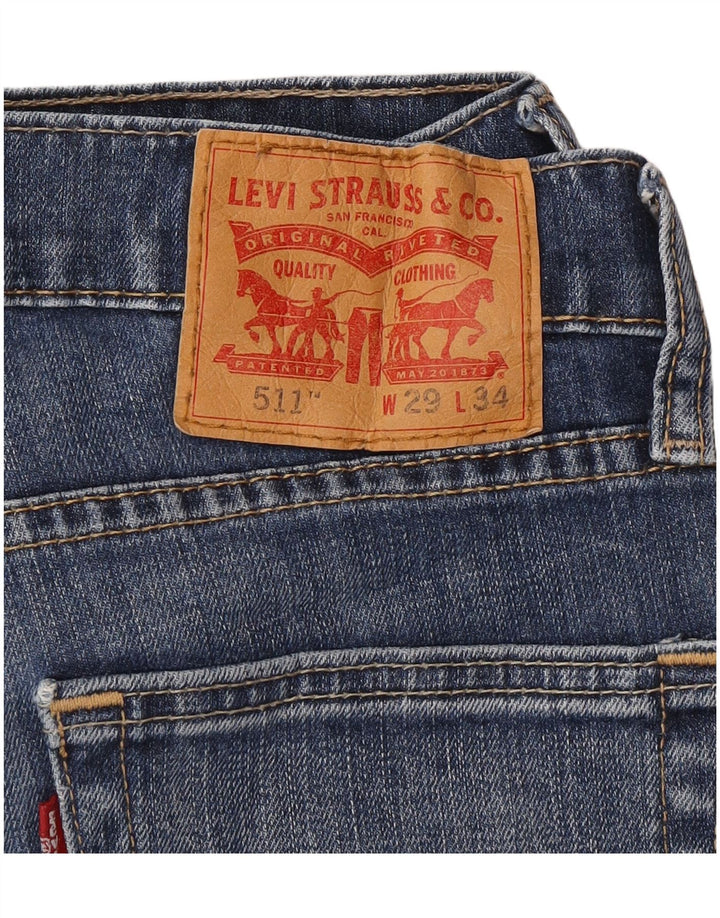 LEVI'S Masculino 511 Slim Jeans W29 L34 Azul Algodão