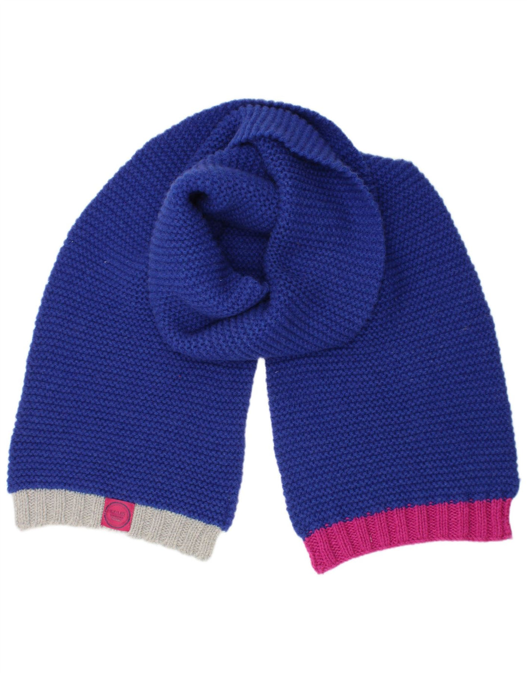 JOULES Cachecol feminino retangular de malha tamanho único azul colorblock lã