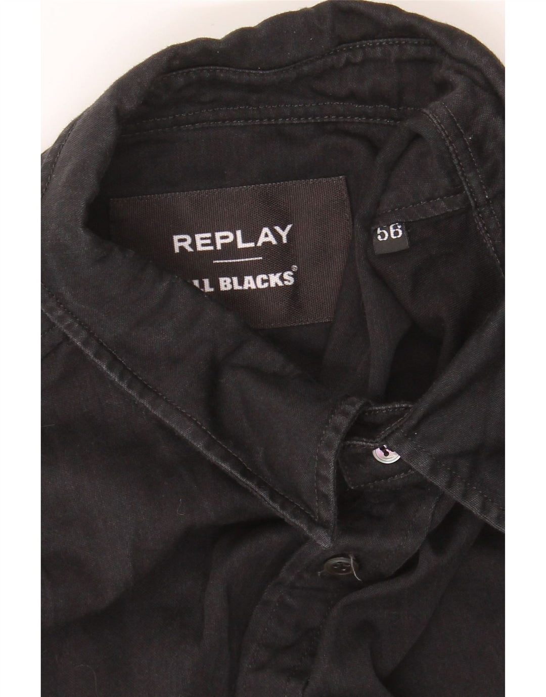 REPLAY Mens Shirt IT 56 2XL Black Cotton Vintage Replay and Second-Hand Replay from Messina Hembry 