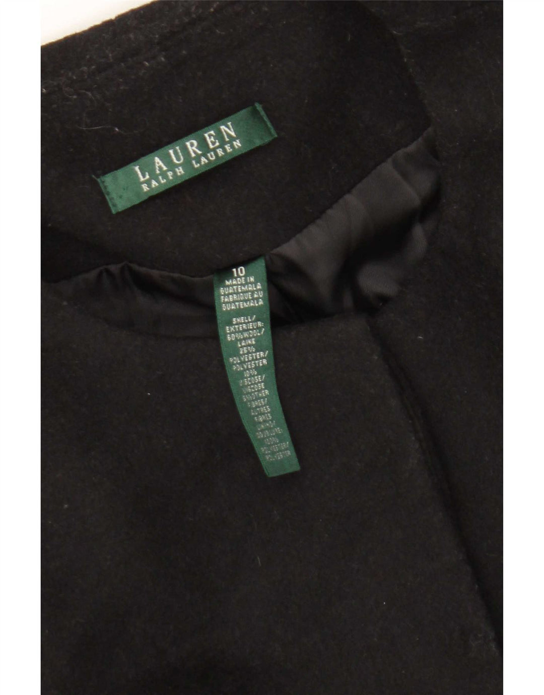 Sobretudo feminino Ralph Lauren US 10 grande lã preta