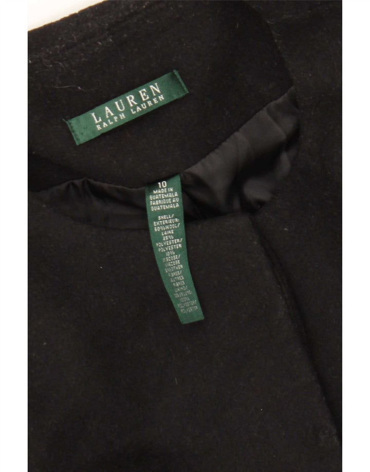Sobretudo feminino Ralph Lauren US 10 grande lã preta