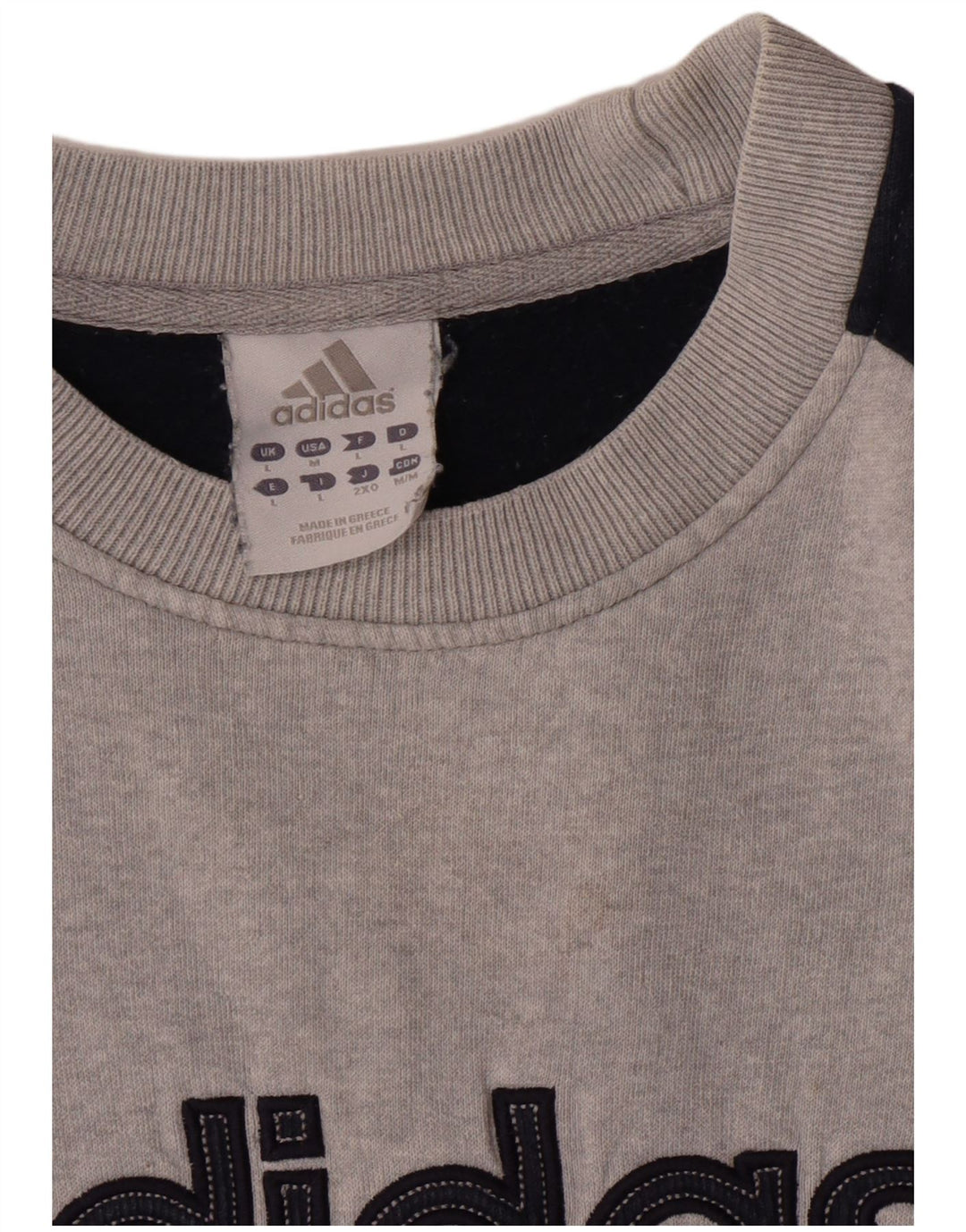 Adidas Mens Graphic Moletom Jumper Grande Bloco de cores cinza