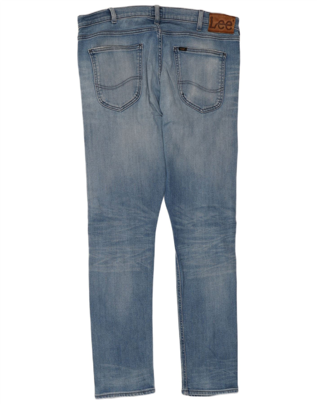 Lee Womens Luke Distressed Slim Jeans W36 L32 Azul Algodão