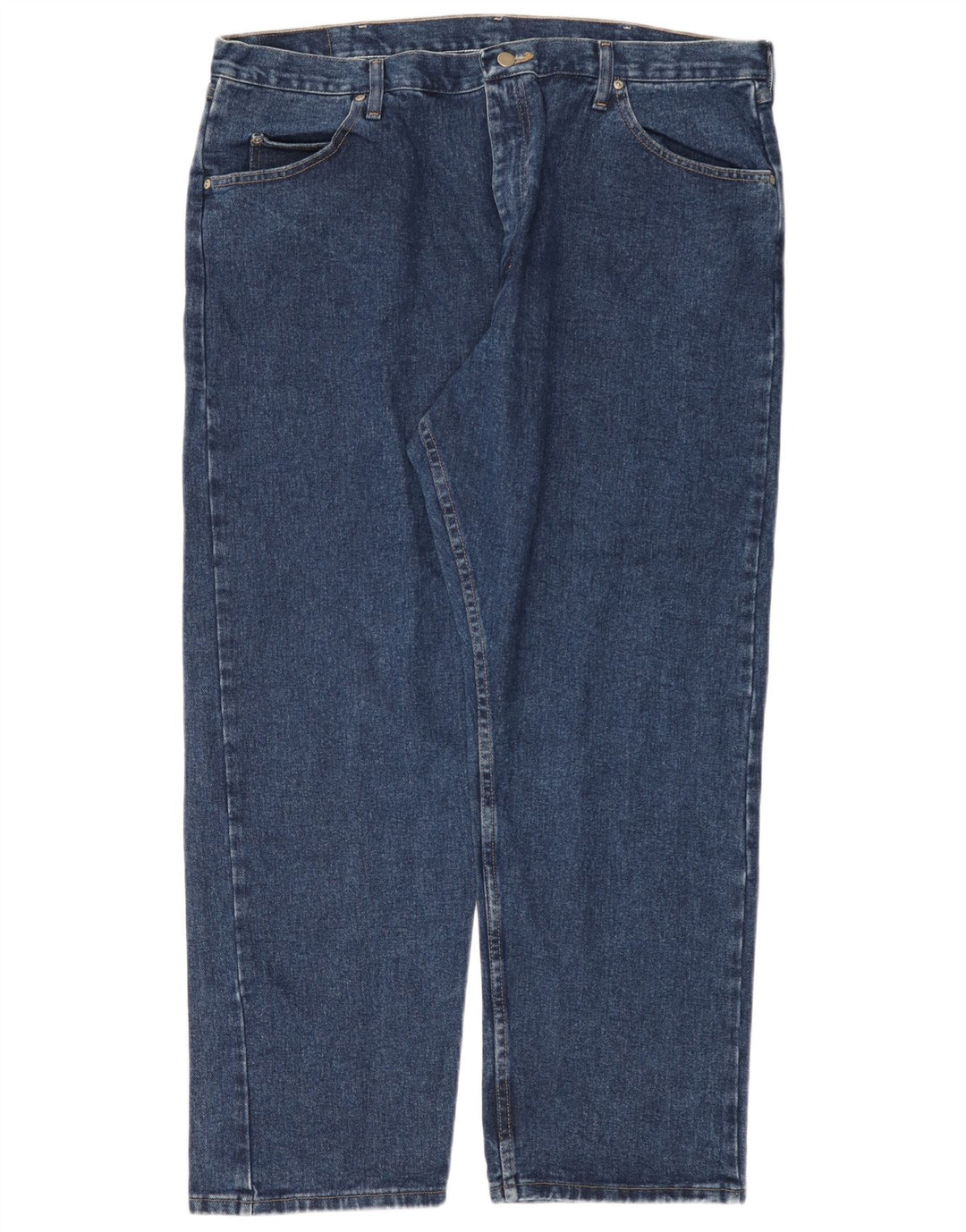 Wrangler Mens Straight Jeans W42 L30 Azul Algodão