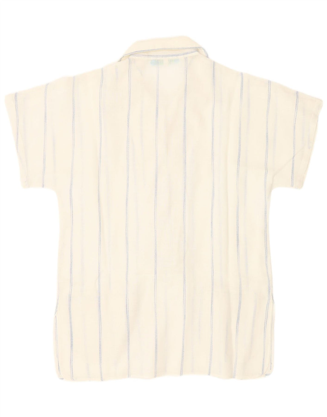 Pulôver feminino de manga curta Cacharel UK 12 listrado branco médio