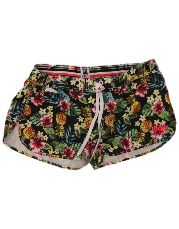Superdry Womens Swimming Shorts UK 16 Large Multicoloured Floral Polyester