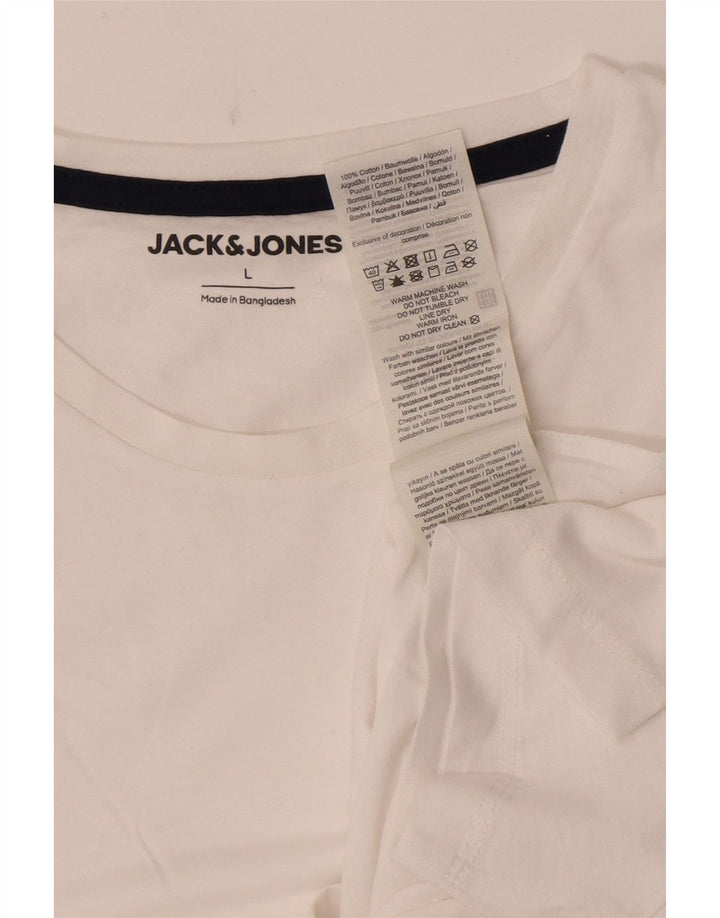 Camiseta masculina Jack & Jones grande algodão branco
