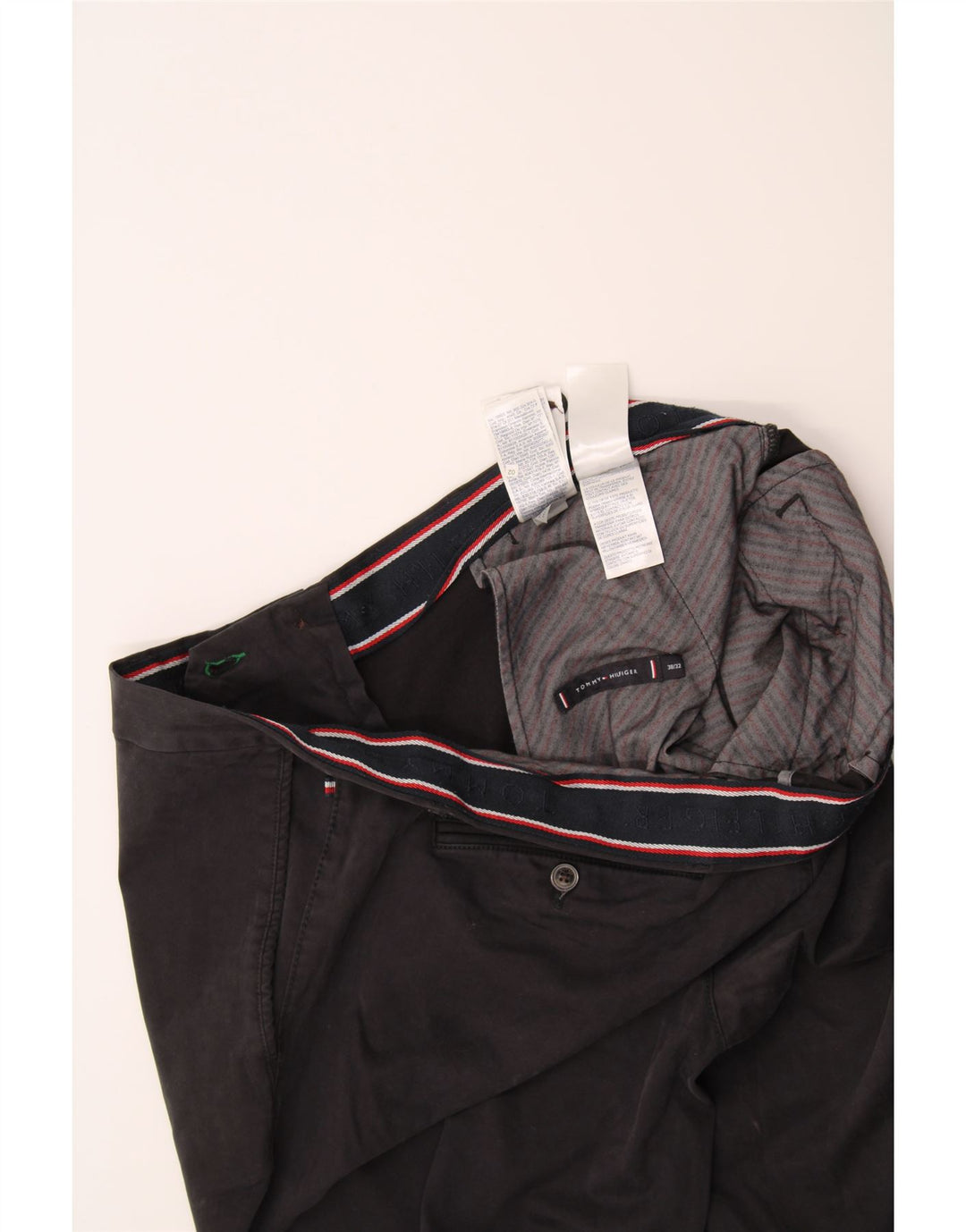 TOMMY HILFIGER Womens Slim Chino Trousers W38 L32 Black Cotton Vintage Tommy Hilfiger and Second-Hand Tommy Hilfiger from Messina Hembry 