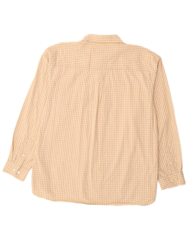 Camisa masculina Izod XL bege algodão guingão