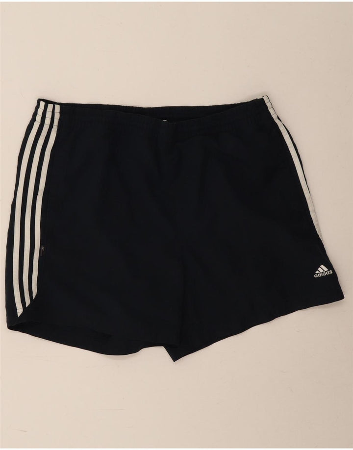 Shorts esportivos masculinos Adidas grande poliéster preto