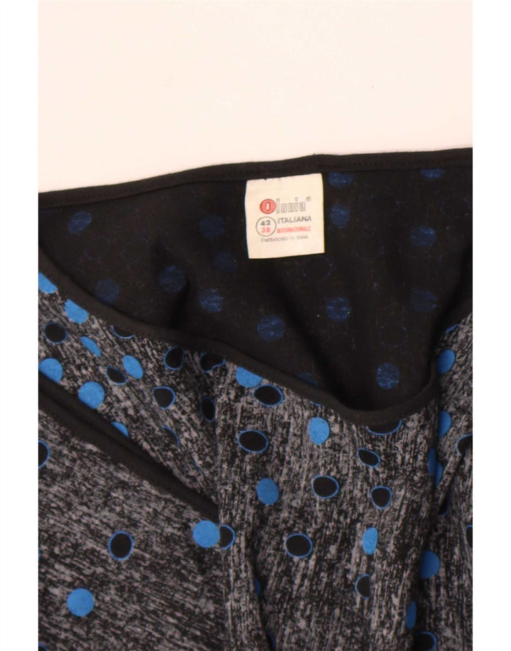 Blusa feminina vintage top IT 42 algodão manchado preto médio