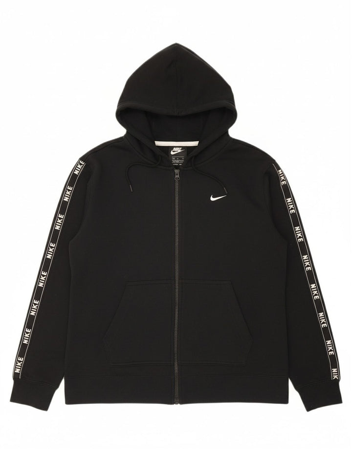 Suéter masculino Nike Graphic Zip com capuz médio algodão preto