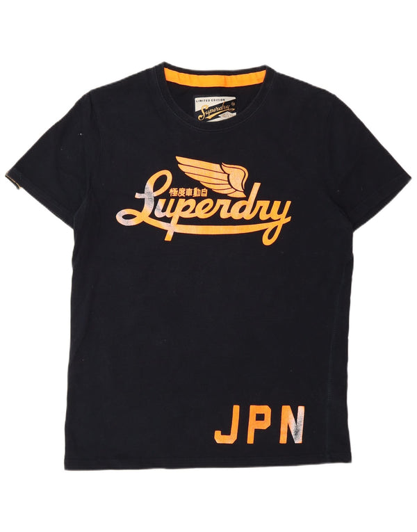 Superdry Mens Classics Graphic T-Shirt Top Grande Algodão Azul Marinho