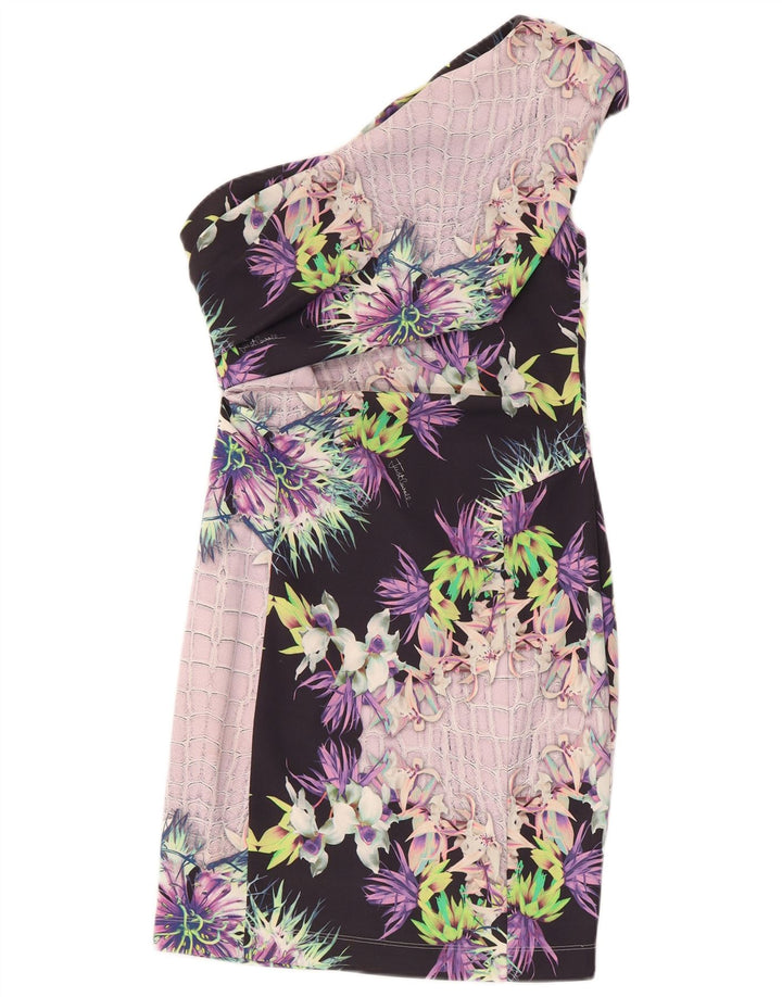 Vestido feminino Just Cavalli de um ombro IT 42 médio floral multicolorido