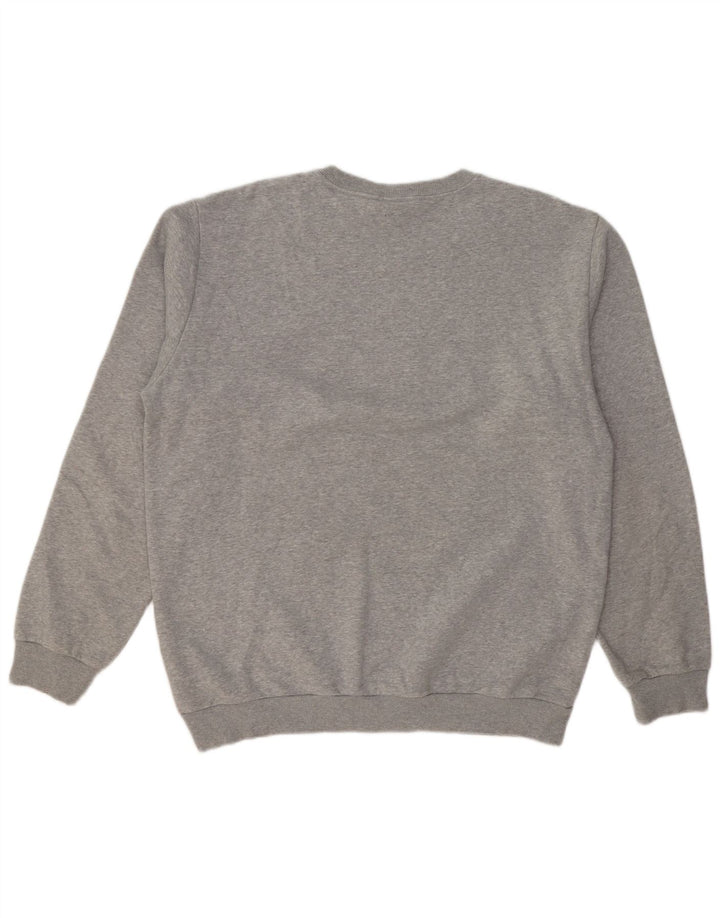 ADIDAS Mens Graphic Sweatshirt Jumper Grande Algodão Cinzento