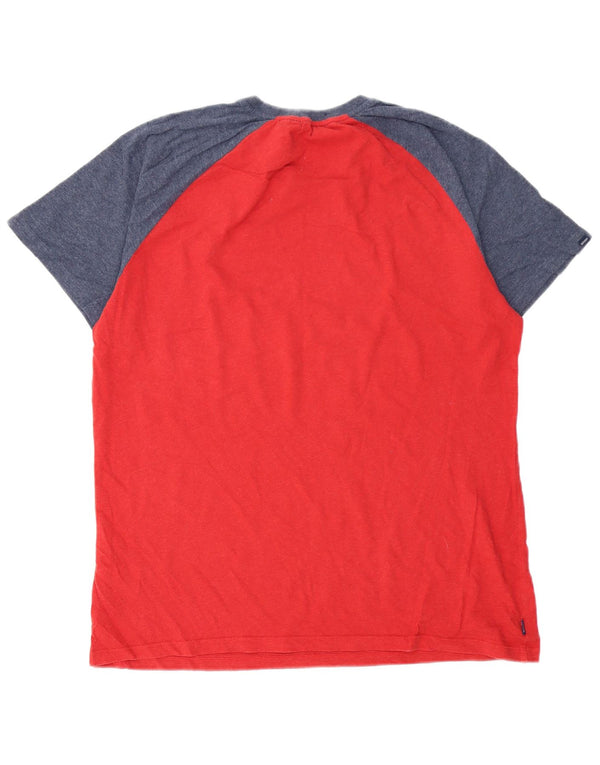 Camiseta masculina Superdry Top 2XL algodão colorblock vermelho