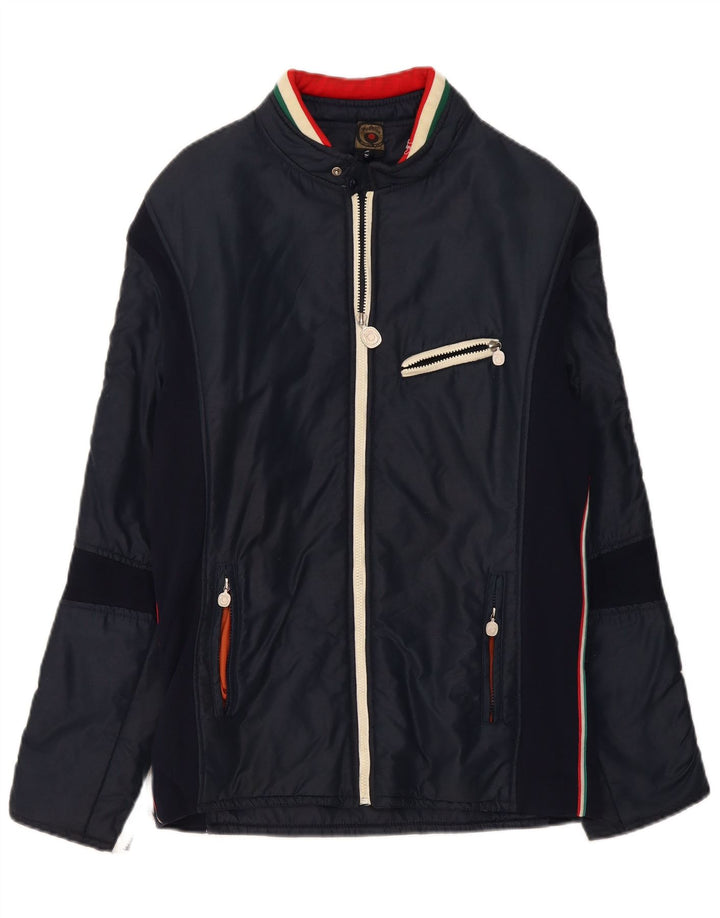 Jaqueta masculina MCROSS Racer UK 38 bloco colorido azul marinho médio