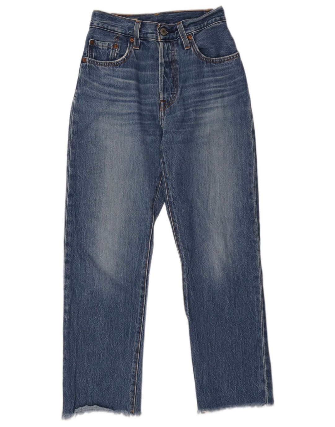 Calça jeans feminina Levi's 501 Straight W24 L26 azul algodão