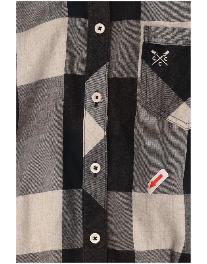 Camisa feminina grande de flanela Crew Clothing UK 8 pequena xadrez azul marinho