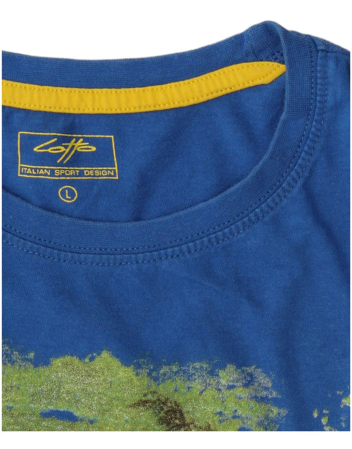 Camiseta masculina gráfica Lotto Top grande azul